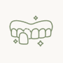Line icon showcasing a gleaming front tooth adorned with veneers, embodying a radiant and enhanced smile