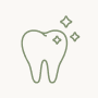 Line icon of a shinning tooth