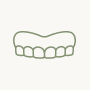 Line icon representing clear aligners, conveying the concept of transparent and discreet teeth alignment
